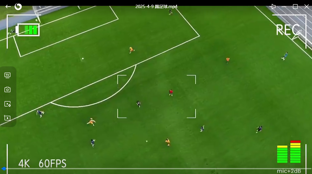 Playing football.